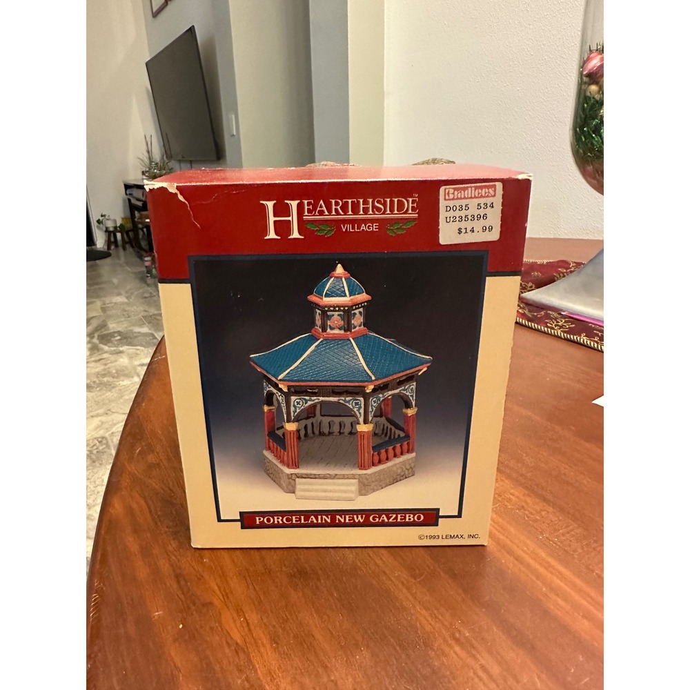 Lemax Hearthside Village Porcelain New Gazebo 1993 Miniature‎ Collectible  EUC